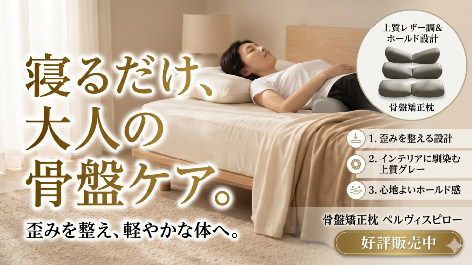 【寝るだけで骨盤が整う】骨盤矯正枕ペルヴィスピロー（先行販売限定200セット）